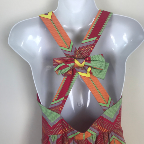 Judith March Pink Multicolored  Strap Backed Dress - Picture 6 of 7